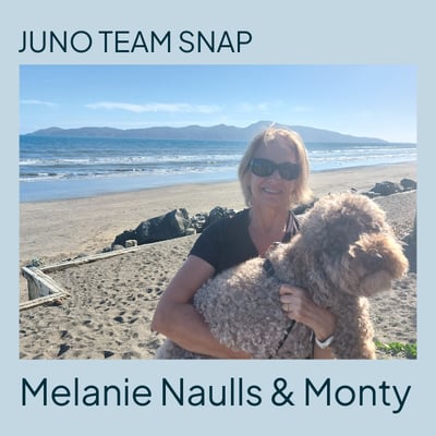 Juno Lawyer Melanie Naulls and Monty the dog